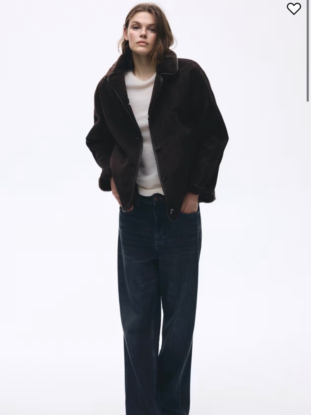 H&M Dark Brown Teddy Faux-Shearling Jacket - Picture 2 of 2
